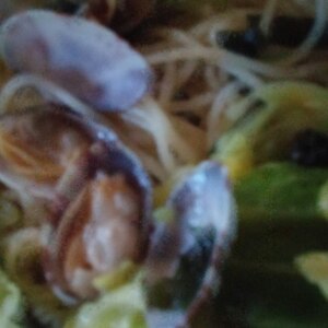 菜の花とあさりのパスタ(ボンゴレ)